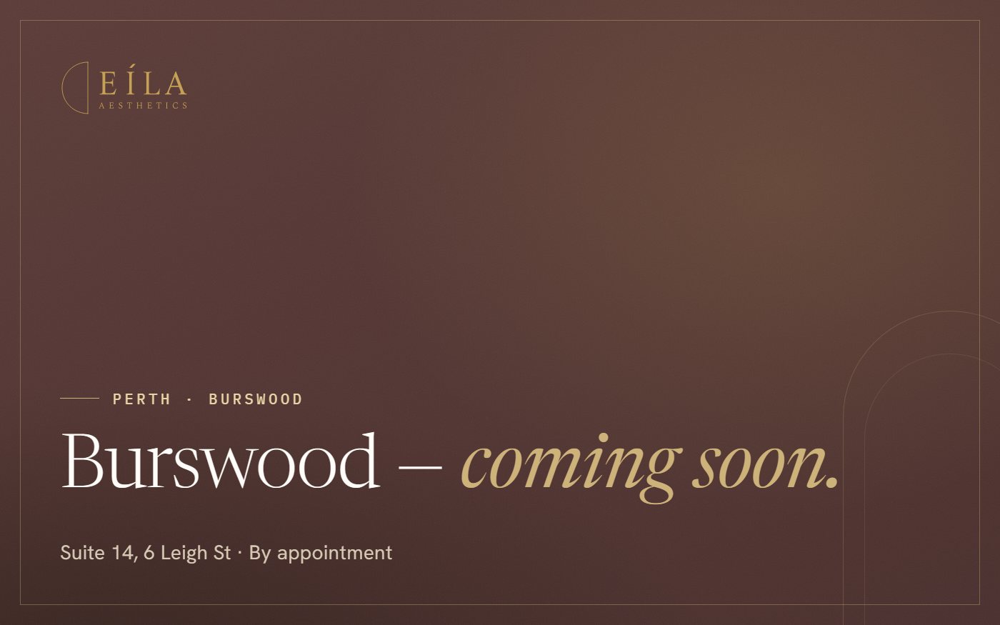 Eila Aesthetics Burswood, coming soon