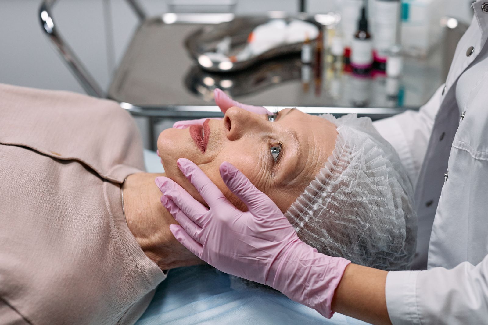 Clinical skin assessment in a treatment room